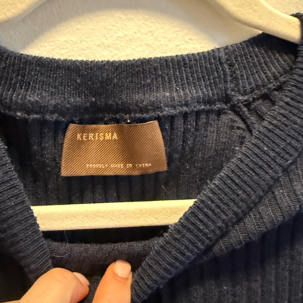 Kerisma Midnight Blue Crew Neck Sweater Dress - size S/M - Picture 4 of 7